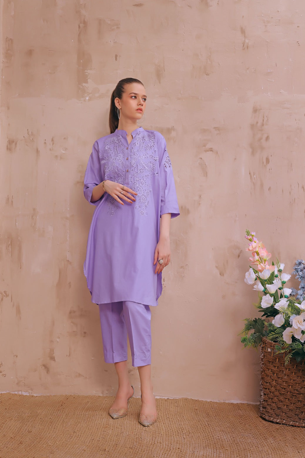 Lavender Cutwork with pants