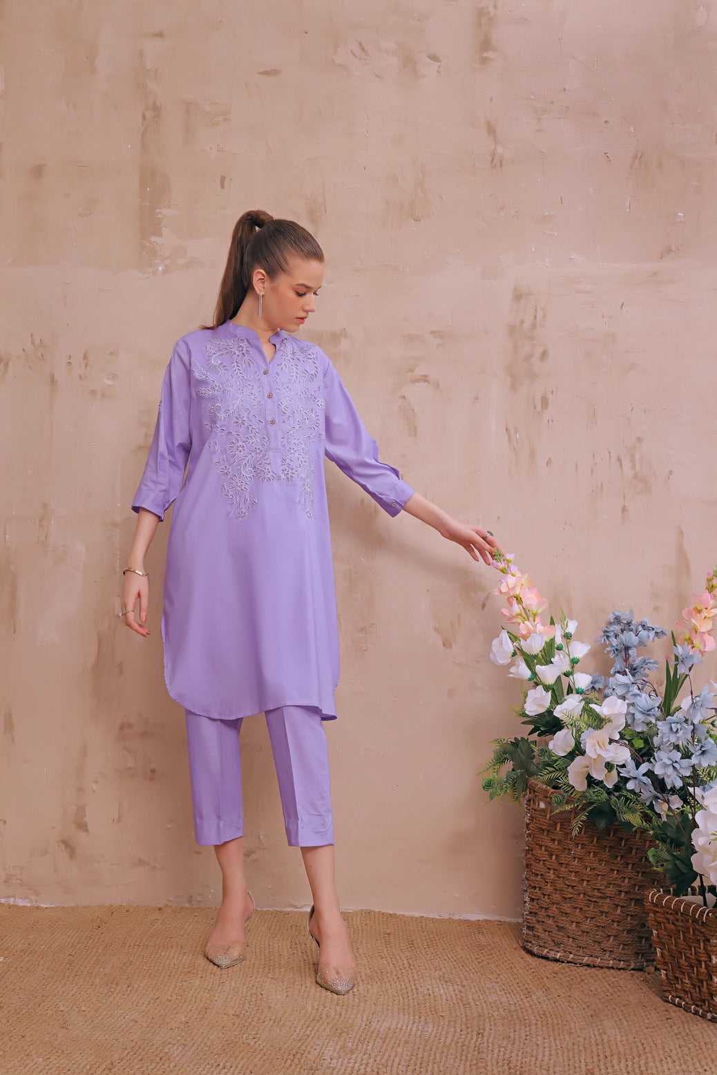 Lavender Cutwork with pants